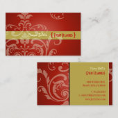 Carte De Visite PixDezines Crest Damask (Devant / Derrière)