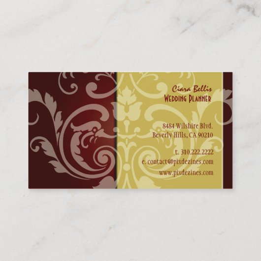 Carte De Visite PixDezines Crest Damask (Dos)