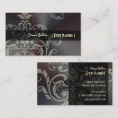 Carte De Visite PixDezines Crest Damask+Acier Brossé (Devant / Derrière)