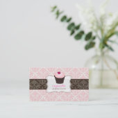 Carte De Visite PixDezines cupcake de coeur rose+damas de céline (Debout devant)
