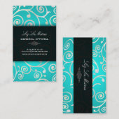 Carte De Visite PixDezines cupcakes tourbillons + aqua (Devant / Derrière)