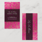 Carte De Visite PixDezines cupcakes tourbillons + rose chaud (Devant / Derrière)