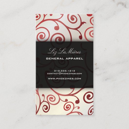 Carte De Visite PixDezines cupcakes tourbillons + rouge rubis (Devant)