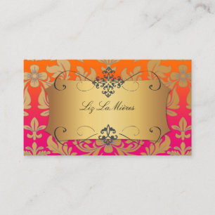 Carte De Visite PixDezines damas baroque/orange+rose