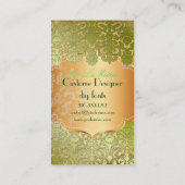 Carte De Visite PixDezines damas de la flore verte/faux parchemin (Dos)