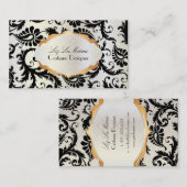 Carte De Visite PixDezines damas pavo/noir+perle (Devant / Derrière)