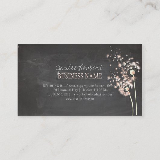 Carte De Visite PixDezines Dandelions (Dos)