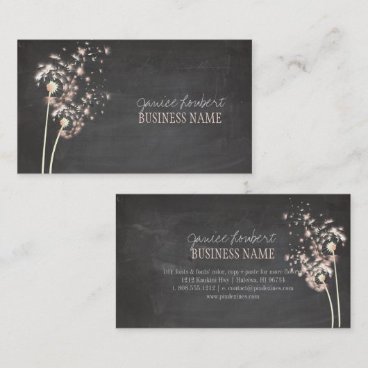 Carte De Visite PixDezines Dandelions (Devant / Derrière)