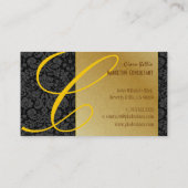 Carte De Visite PixDezines Dentelle Damas en noir + or (Dos)