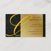 Carte De Visite PixDezines Dentelle Damas en noir + or (Dos)