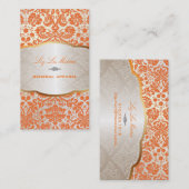 Carte De Visite PixDezines desirée damask/orange (Devant / Derrière)