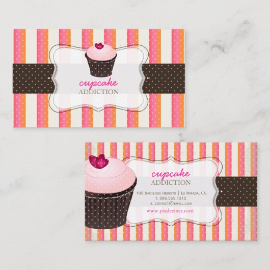 Carte De Visite PixDezines do-it-yourself arrière - plan/cupcake+b (Devant / Derrière)