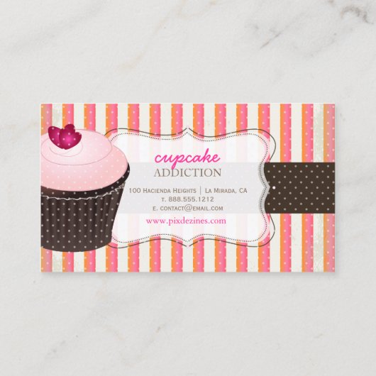 Carte De Visite PixDezines do-it-yourself arrière - plan/cupcake+b (Dos)