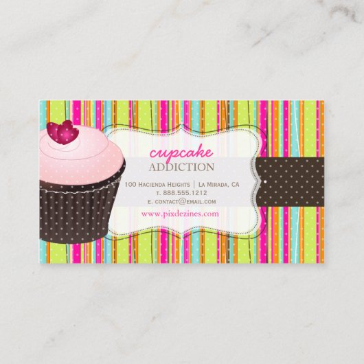 Carte De Visite PixDezines do-it-yourself arrière - plan/cupcake+p (Dos)