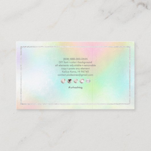 Carte De Visite PixDezines do-it-yourself Faux Monogramme Argent H (Dos)