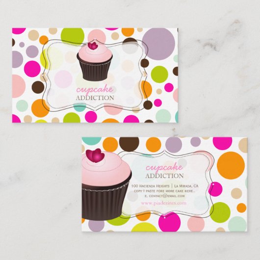 Carte De Visite PixDezines do-it-yourself pois cupcake+arc-en-ciel (Devant / Derrière)