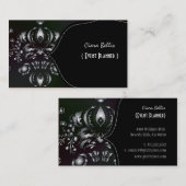 Carte De Visite PixDezines Dolcè Damask/Faux Silver (Devant / Derrière)