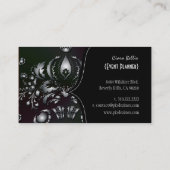 Carte De Visite PixDezines Dolcè Damask/Faux Silver (Dos)