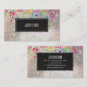 Carte De Visite PixDezines ébloui/arc-en-ciel/faux argent (Devant / Derrière)