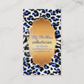 Carte De Visite PixDezines électrique bleu guépard+zèbre (Dos)