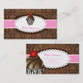 Carte De Visite PixDezines élégant chocolat tournois cupcake (Devant / Derrière)