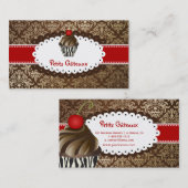 Carte De Visite PixDezines élégant chocolat tournois cupcake (Devant / Derrière)