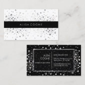 Carte De Visite PixDezines fantaisie imitation argent confetti / s (Devant / Derrière)