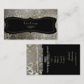 Carte De Visite PixDezines fausse flora argent damask/do-it-yourse (Devant / Derrière)