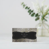 Carte De Visite PixDezines fausse flora argent damask/do-it-yourse (Debout devant)