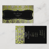 Carte De Visite PixDezines fausse flora argent damask/do-it-yourse (Devant / Derrière)