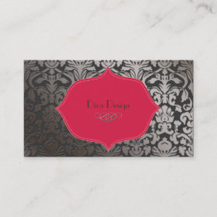 Carte De Visite PixDezines fausse flora argent damask/do-it-yourse