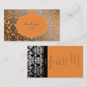 Carte De Visite PixDezines fausse flora argent damask/do-it-yourse (Devant / Derrière)