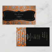 Carte De Visite PixDezines fausse flora argent damask/do-it-yourse (Devant / Derrière)