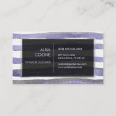 Carte De Visite PixDezines faux argent+bandes de feuilles violette (Dos)