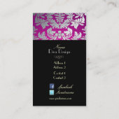 Carte De Visite PixDezines faux argent baroque damask+bijou (Dos)