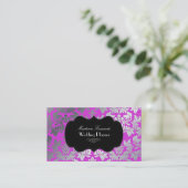 Carte De Visite PixDezines faux argent baroque damask magenta (Debout devant)