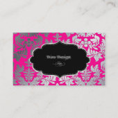 Carte De Visite PixDezines Faux argent baroque damask rose chaud (Devant)