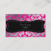 Carte De Visite PixDezines Faux argent baroque damask rose chaud (Devant)