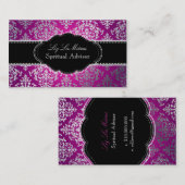 Carte De Visite PixDezines Faux Argent Joséphine Damask/do-it-your (Devant / Derrière)