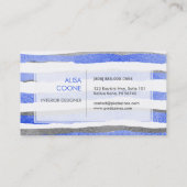 Carte De Visite PixDezines faux bandes bleu+argent (Dos)