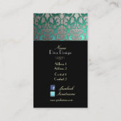 Carte De Visite PixDezines faux flore argent damas/do-it-yourself  (Dos)