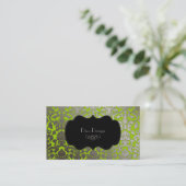 Carte De Visite PixDezines faux flore argent damas/do-it-yourself  (Debout devant)