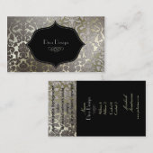 Carte De Visite PixDezines faux flore argent damas/do-it-yourself  (Devant / Derrière)