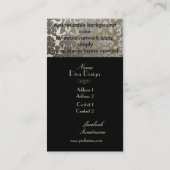 Carte De Visite PixDezines faux flore argent damas/do-it-yourself  (Dos)