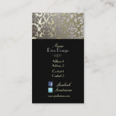 Carte De Visite PixDezines faux flore argent damas/do-it-yourself  (Dos)