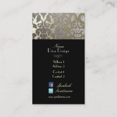 Carte De Visite PixDezines faux flore argent damas/do-it-yourself  (Dos)