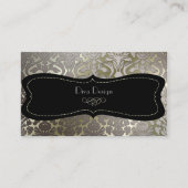 Carte De Visite PixDezines faux flore argent damas/do-it-yourself  (Devant)