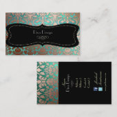 Carte De Visite PixDezines faux flore de cuivre damask/do-it-yours (Devant / Derrière)