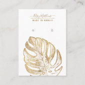 Carte De Visite PixDezines Faux Gold Tropical Leaves Earrings (Devant)