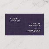 Carte De Visite PixDezines faux-lin d'aubergines pourpre (Dos)